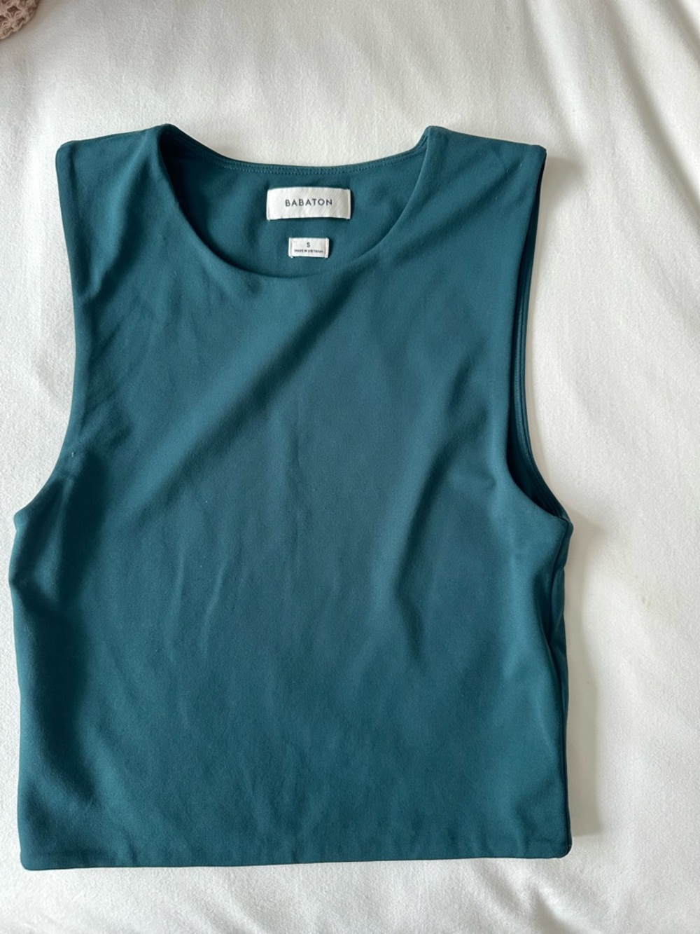 Babaton Deep Teal Sleeveless Crewneck Muscle Tank